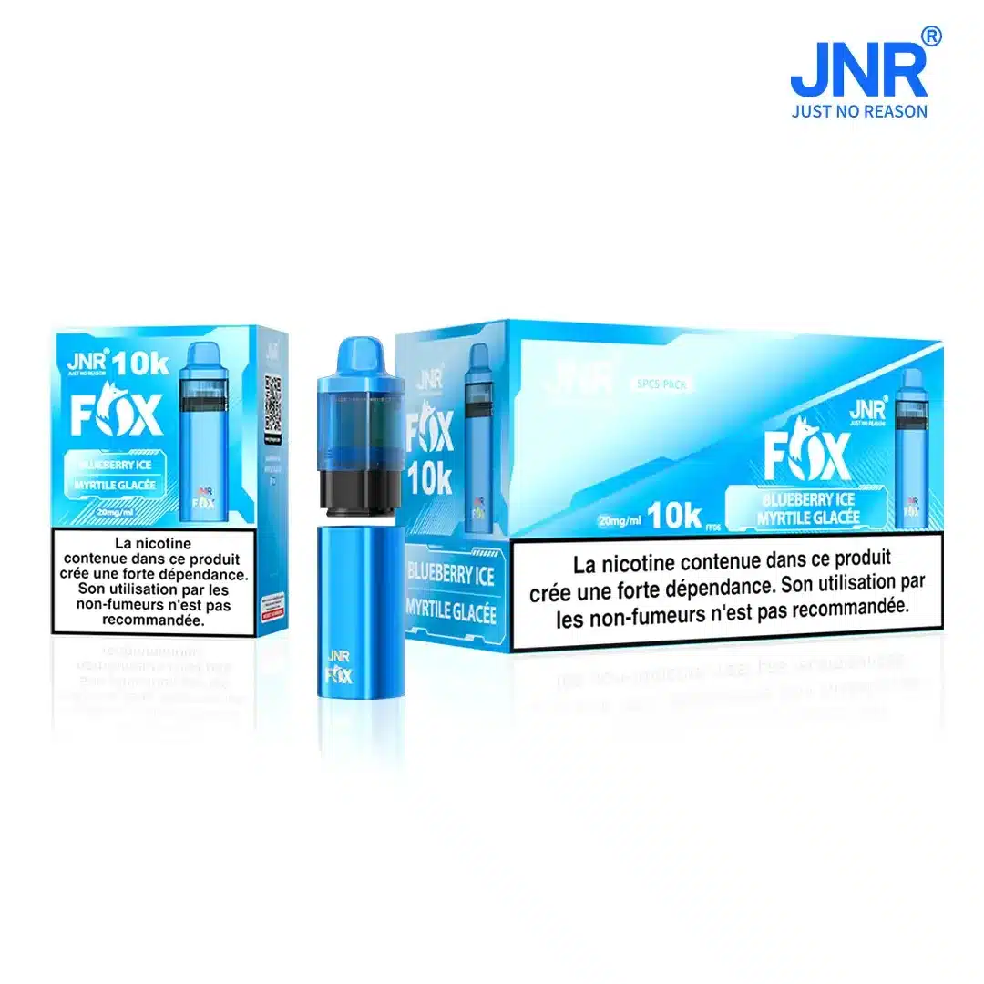 Puff rechargeable​JNR FOX 10K — Guide complet (10 000 bouffées, USB‑C, 2% nic, pods 2 ml + 10 ml)imgi jnr fox replacable pod vape jnr wholesale main