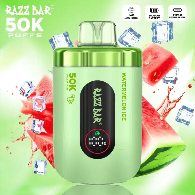 Puff 50kRazz Bar 50K 50000 Puff — Guide complet 2025  | PUFF9Kimgi razz bar puffs k smart screen disposable vape