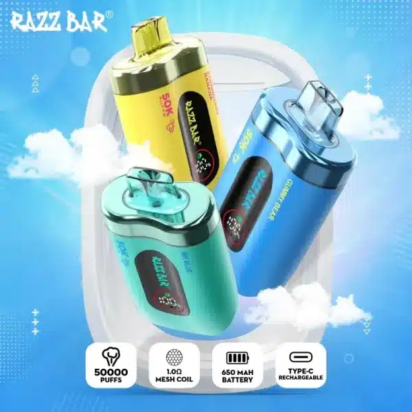Puff 50kRazz Bar 50K 50000 Puff — Guide complet 2025  | PUFF9Kimgi razz bar puffs k smart screen disposable vape