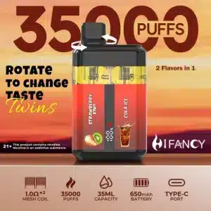 Vaporizador desechable Twinsimgi de doble sabor 35k Hifancy 35000 caladas 2 en 1