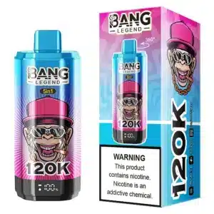 Bang Legend 6 sabores en 1, 120.000 caladas, imagen de Bang Legend.
