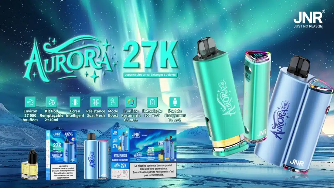 30k Zügen vapeJNR Aurora 27000 TPDjnr aurora pod kit