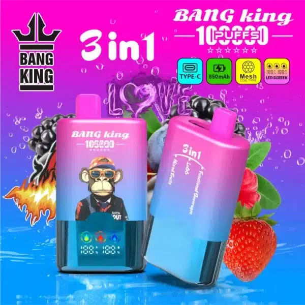 Tres sabores Bang King 100K 3 en 1 Vapei bang king k puffs
