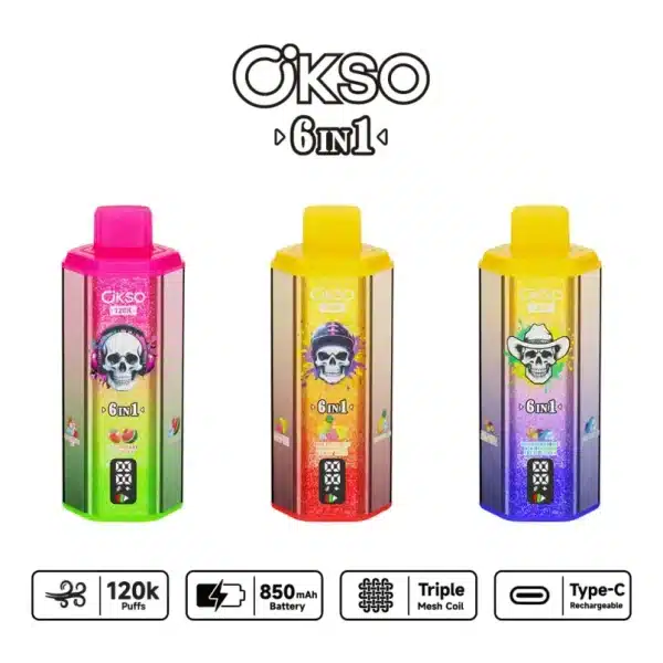 6 sabores en 1 OKSO 120K 120000 6 en 1 Vapeimgi okso k puffs